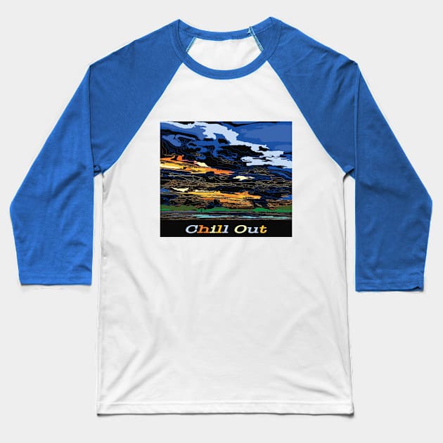 Chill out retro sky sun and sea beautiful natural Baseball T-Shirt by BonusSingh